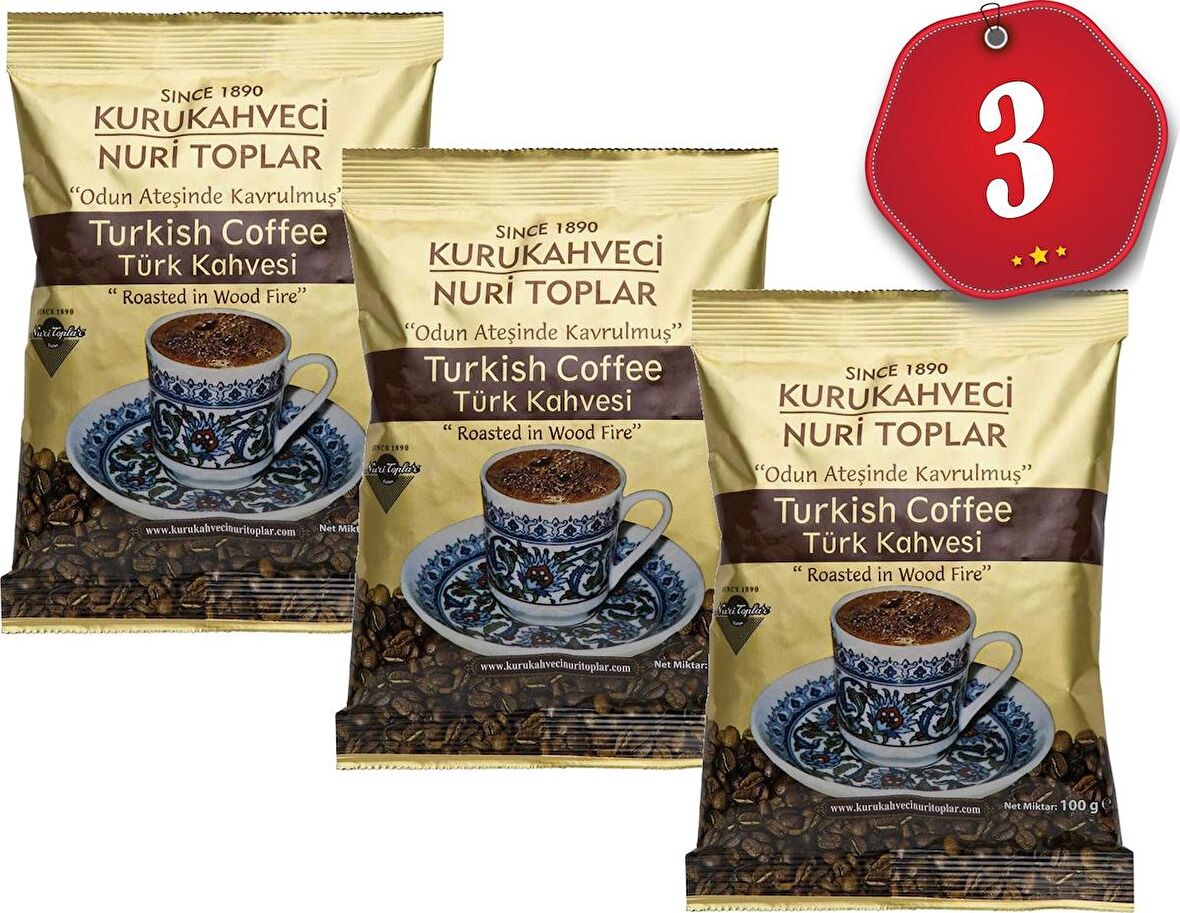 Nuri Toplar 100 gr 3'lü Türk Kahvesi