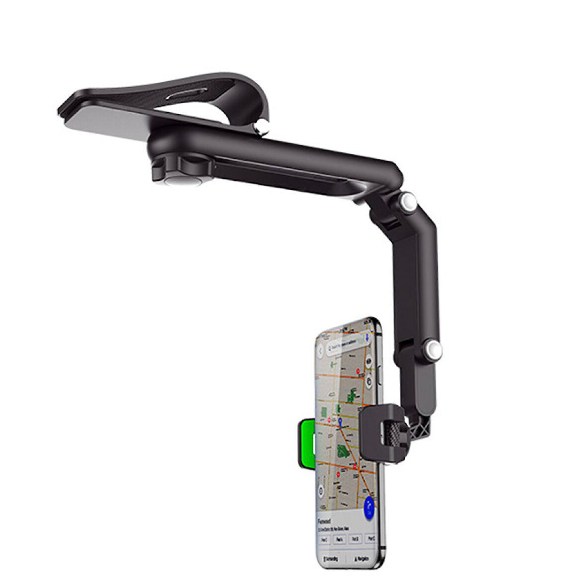 Multifonksiyonel 360 Dönebilen Güneşlik Araç Telefon Tutucu (Siyah-Yeşil)