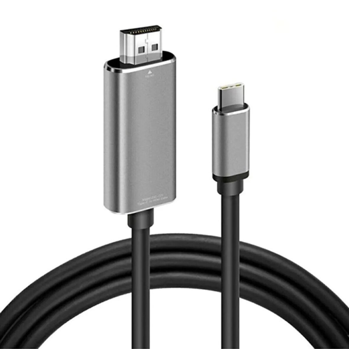 Type-C to HDMİ 4K 60Hz Çevirici Görüntü Kablosu 1.8M - HDTV Projektör (Siyah)