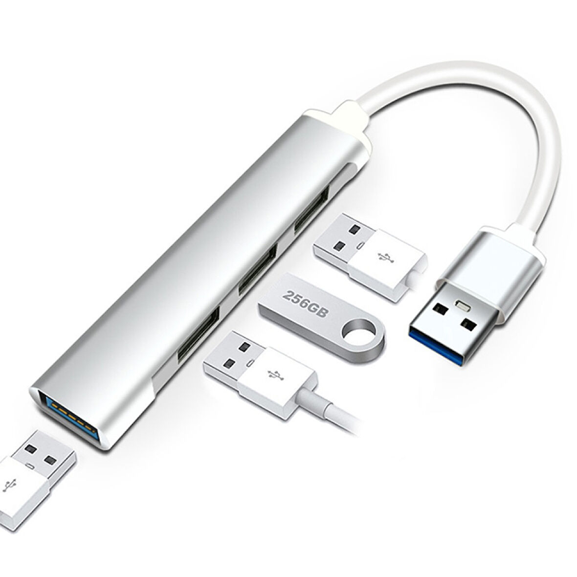 A-809 4in1 USB to USB Hub Çoğaltıcı Adaptör (Gri)