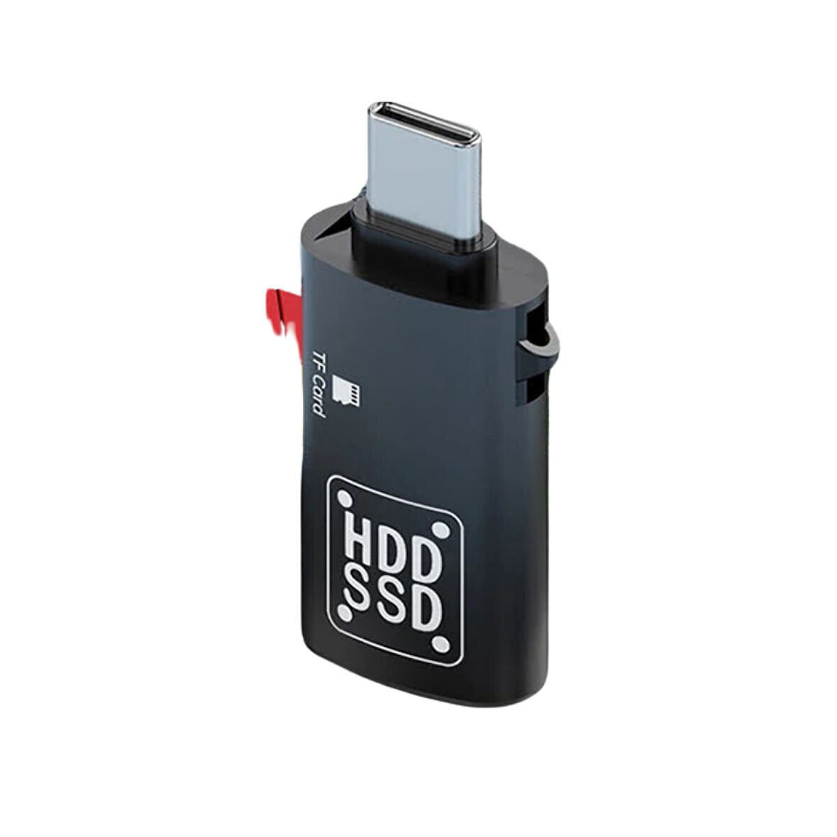 Type-C to USB + TF Kart Çevirici Otg Adaptör (Siyah)