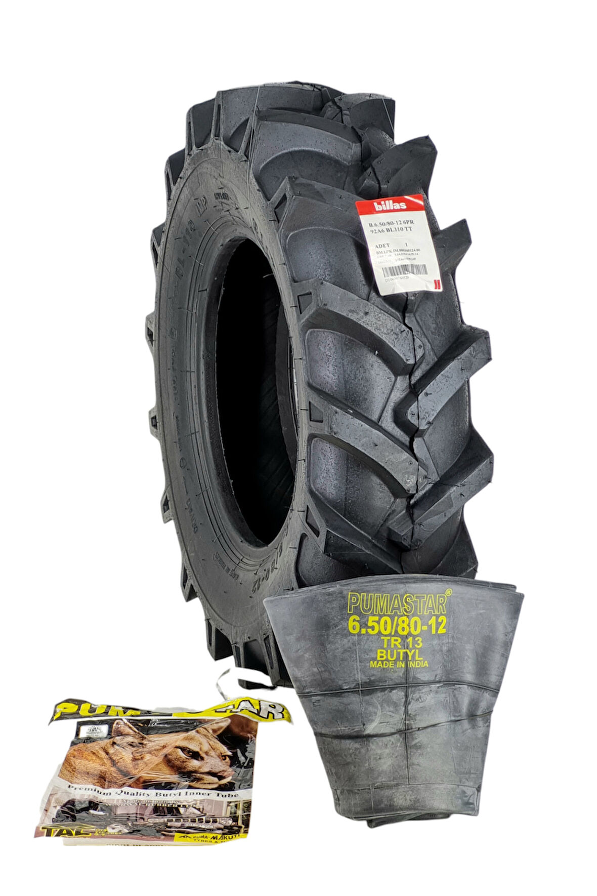 650/80-12 Çapa Makinesi+ İÇ LASTİK SET-Pat Pat Lastiği 92/A6 BL 110 YÜKSEK SIK DİŞ