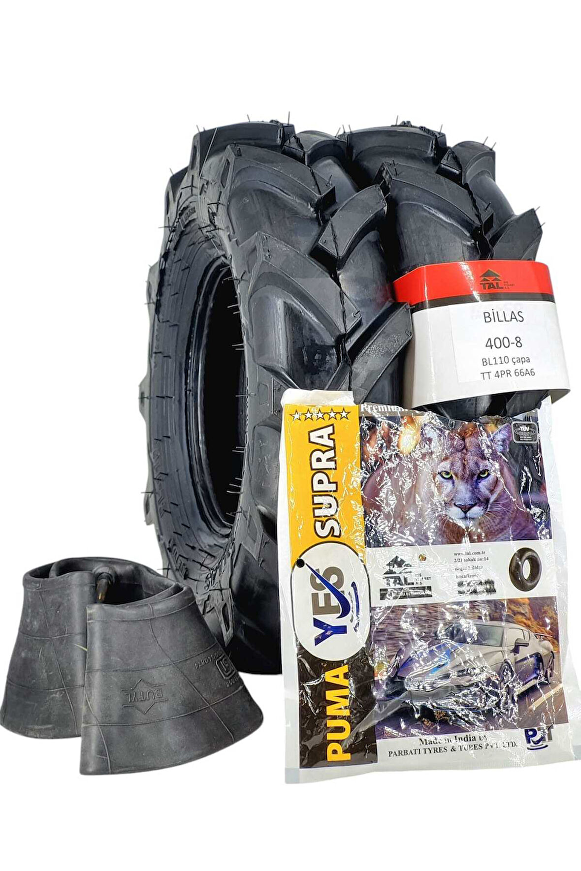 ÇAPA LASTİĞİ 400-8 TT 4KAT TAKIM 2'Lİ+İÇ LASTİKLİ SET