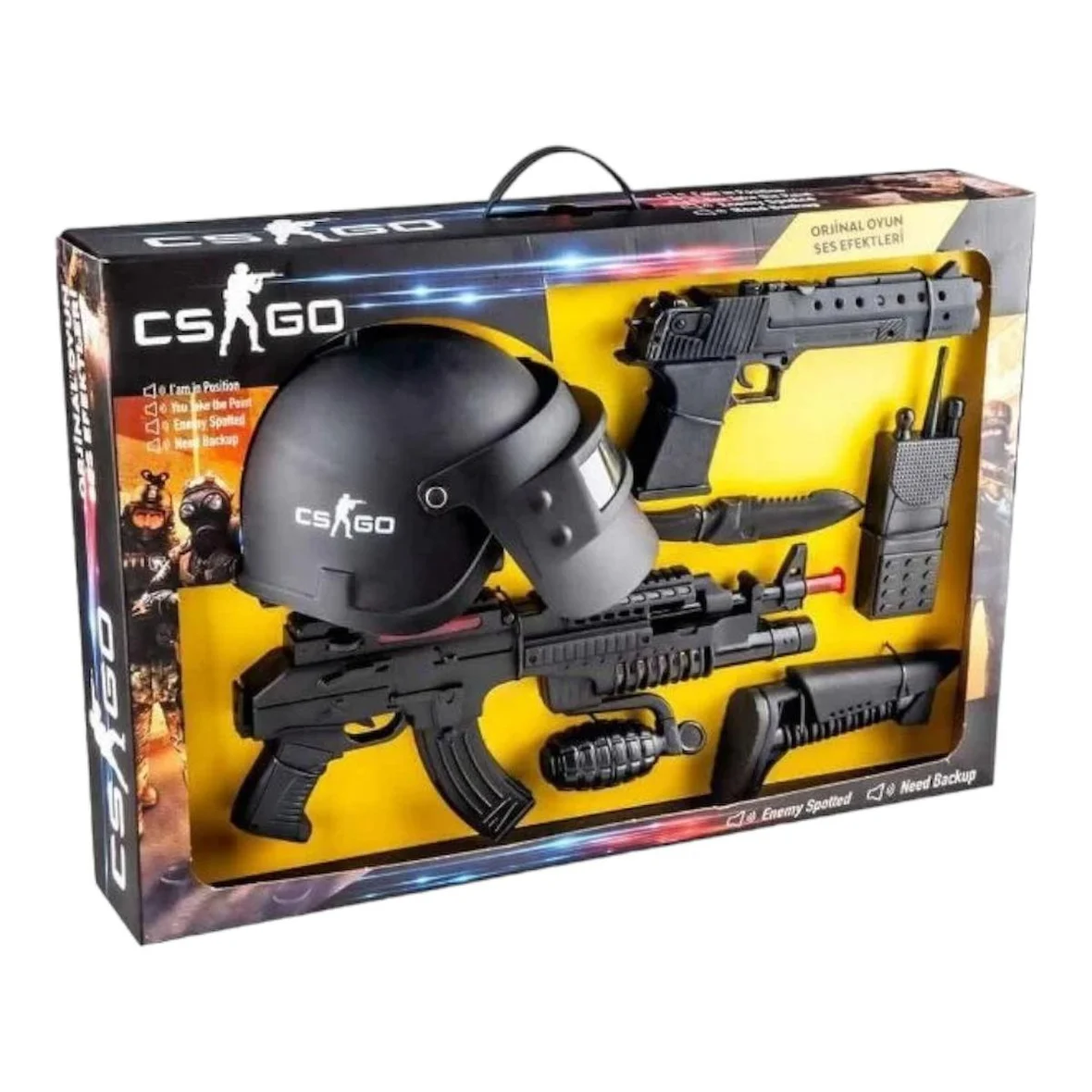 Sesli Ve Işıklı Csgo Pilli Silah Seti Kısa Dipcikli Tüfek Tabanca Bıçak ...