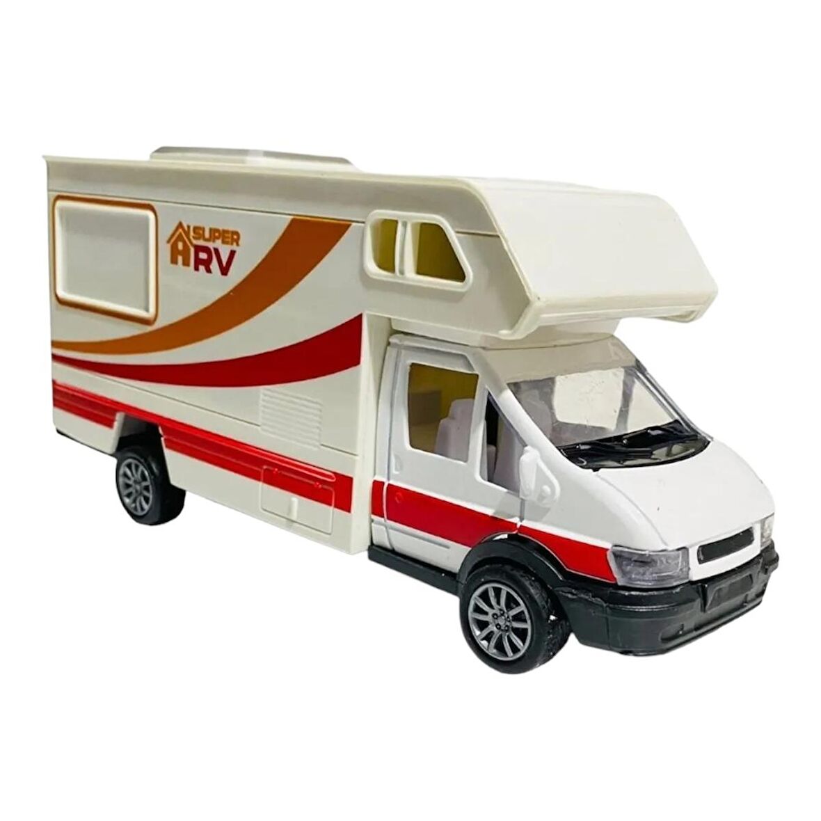 Die Cast Oyuncak Metal Karavan Çek Bırak Sürtmeli Karavan Turuncu