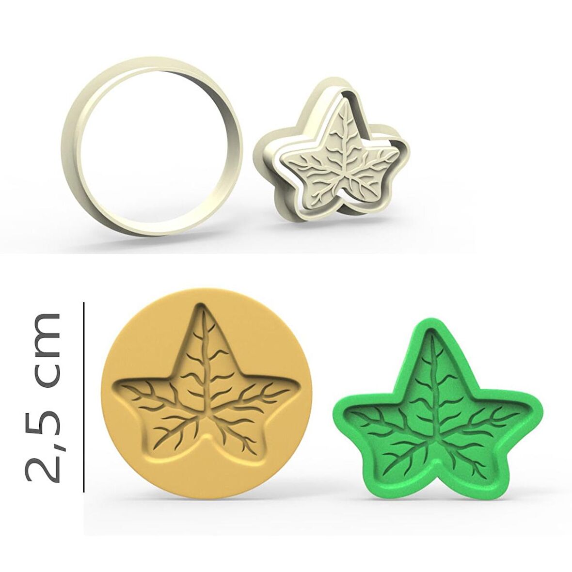 Asma Kurabiye, Bisküvi, Kolye Ucu, Mühür Kalıp Seti - 2,5 cm