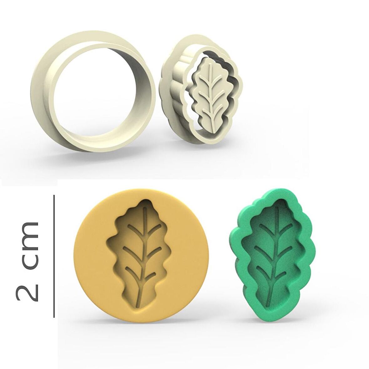 Meşe Kurabiye, Bisküvi, Kolye Ucu, Mühür Kalıp Seti - 2 cm