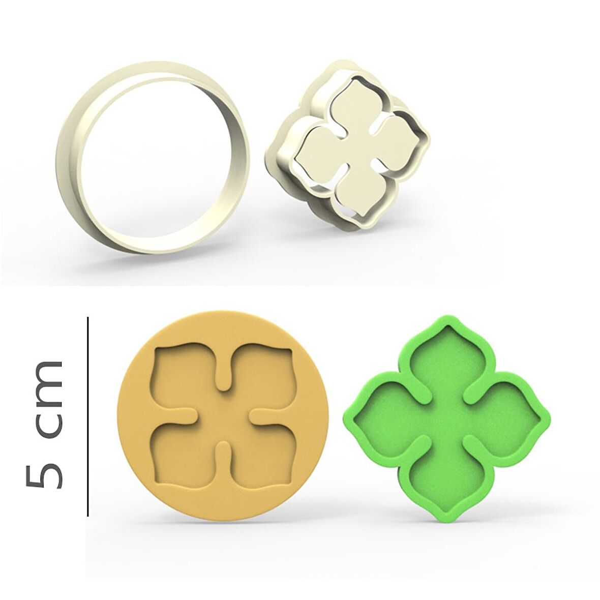 Ortanca Kurabiye, Bisküvi, Kolye Ucu, Mühür Kalıp Seti - 5 cm