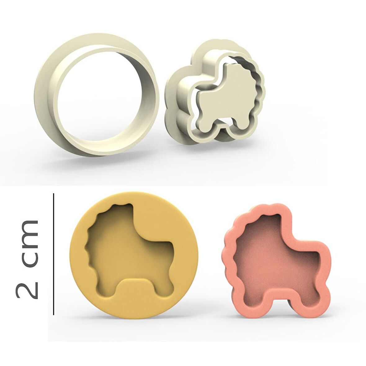 Bebek Arabası Kurabiye, Bisküvi, Kolye Ucu, Mühür Kalıp Seti - 2 cm