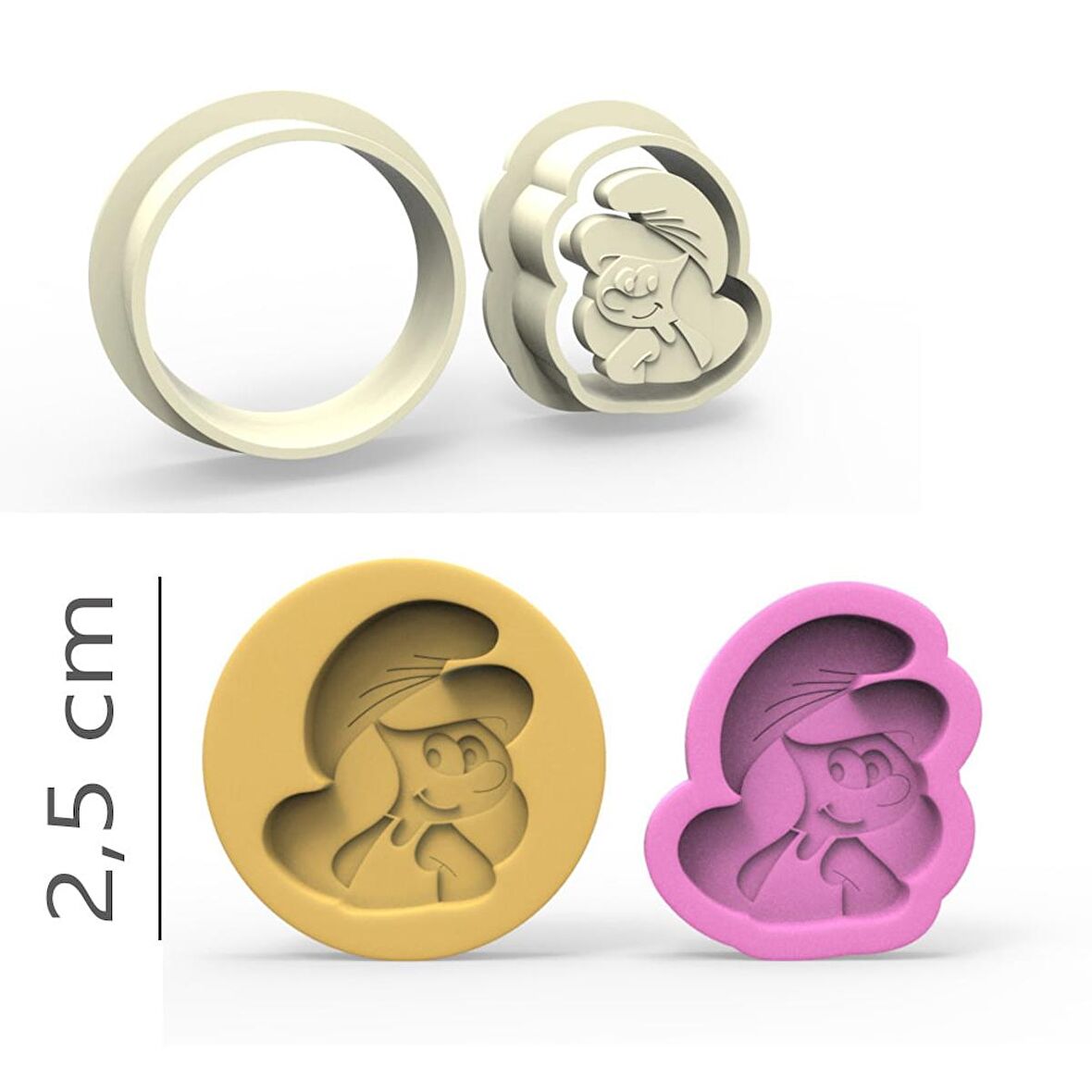 Şirine Kurabiye, Bisküvi, Kolye Ucu, Mühür Kalıp Seti - 2,5 cm