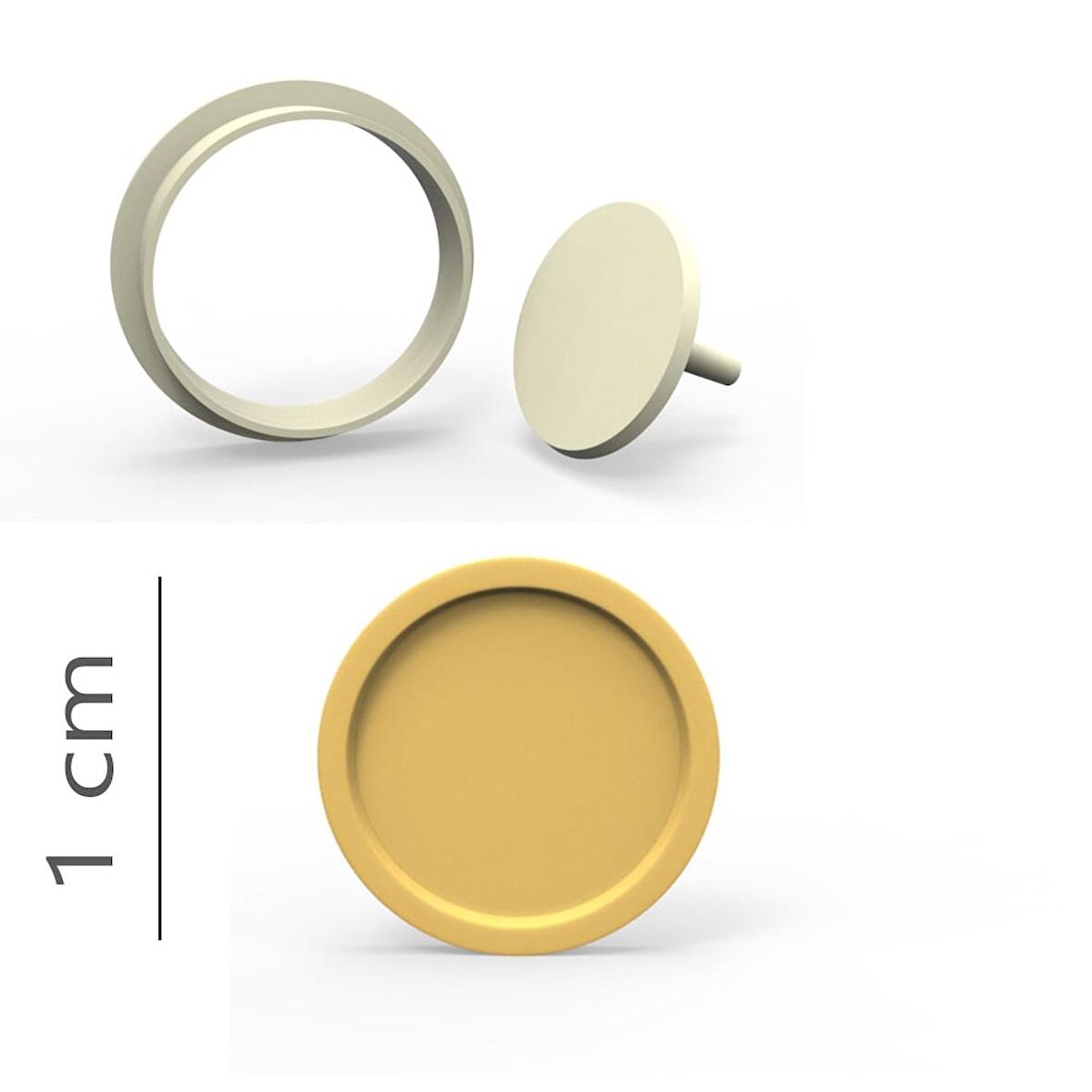 Yuvarlak Kurabiye, Bisküvi, Kolye Ucu, Mühür Kalıp Seti - 1 cm