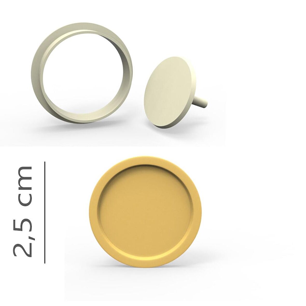 Yuvarlak Kurabiye, Bisküvi, Kolye Ucu, Mühür Kalıp Seti - 2,5 cm