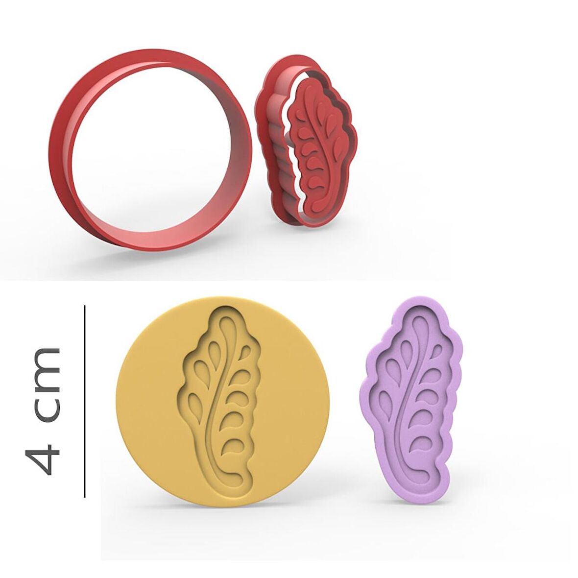 Desen-1 - Kurabiye, Bisküvi, Kolye Ucu Kalıp Seti - 4 cm