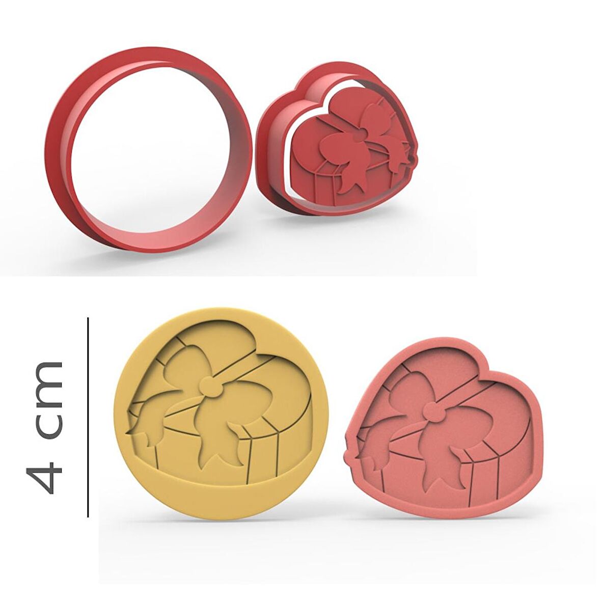 Hediye Kutu - Kurabiye, Bisküvi, Kolye Ucu Kalıp Seti - 4 cm