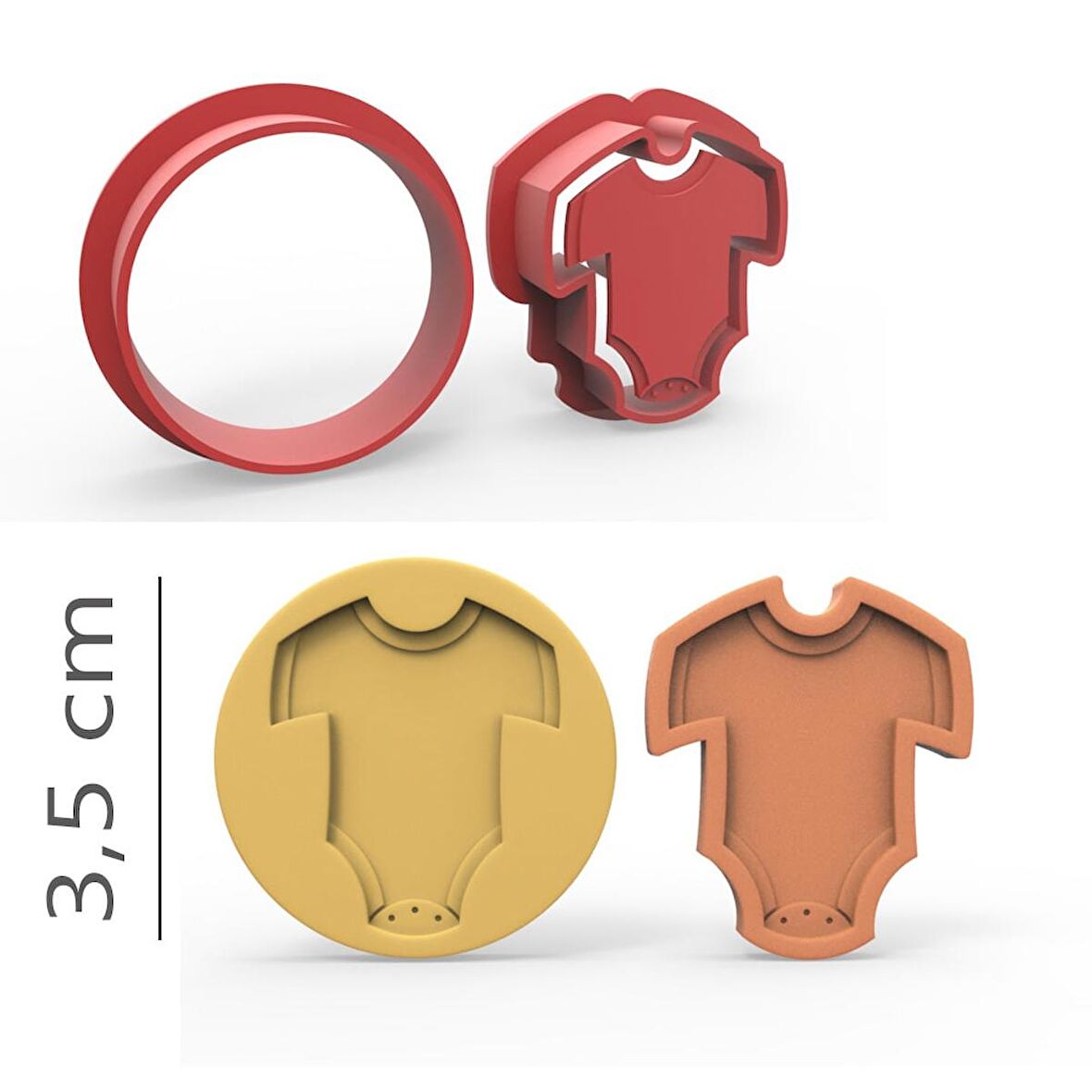Bebek Tulum - Kurabiye, Bisküvi, Kolye Ucu Kalıp Seti - 3,5 cm
