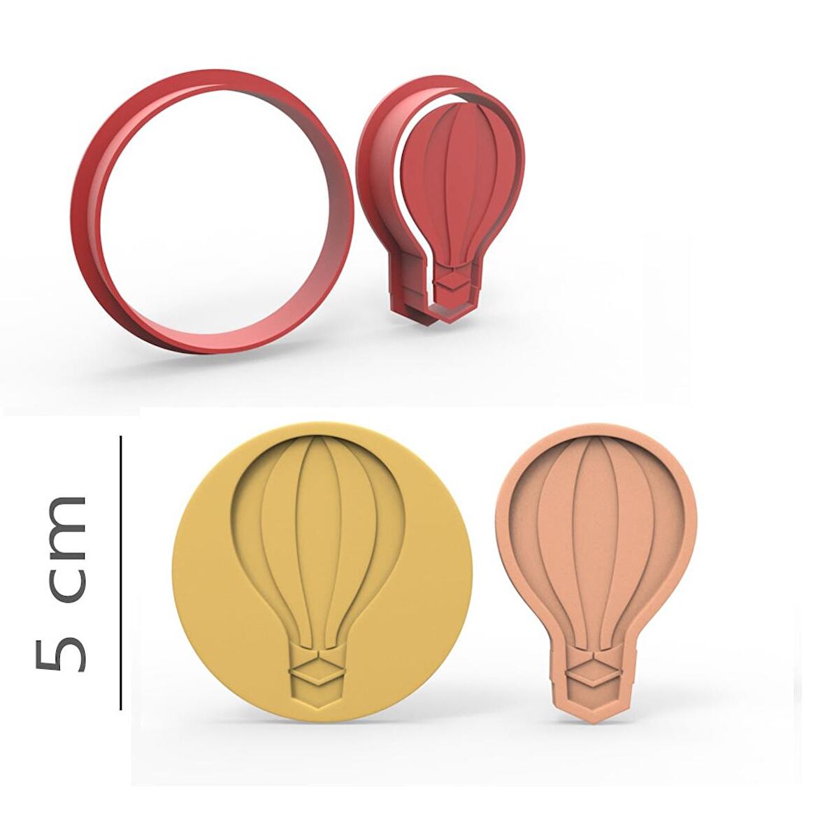 Hava Balonu - Kurabiye, Bisküvi, Kolye Ucu Kalıp Seti - 5 cm
