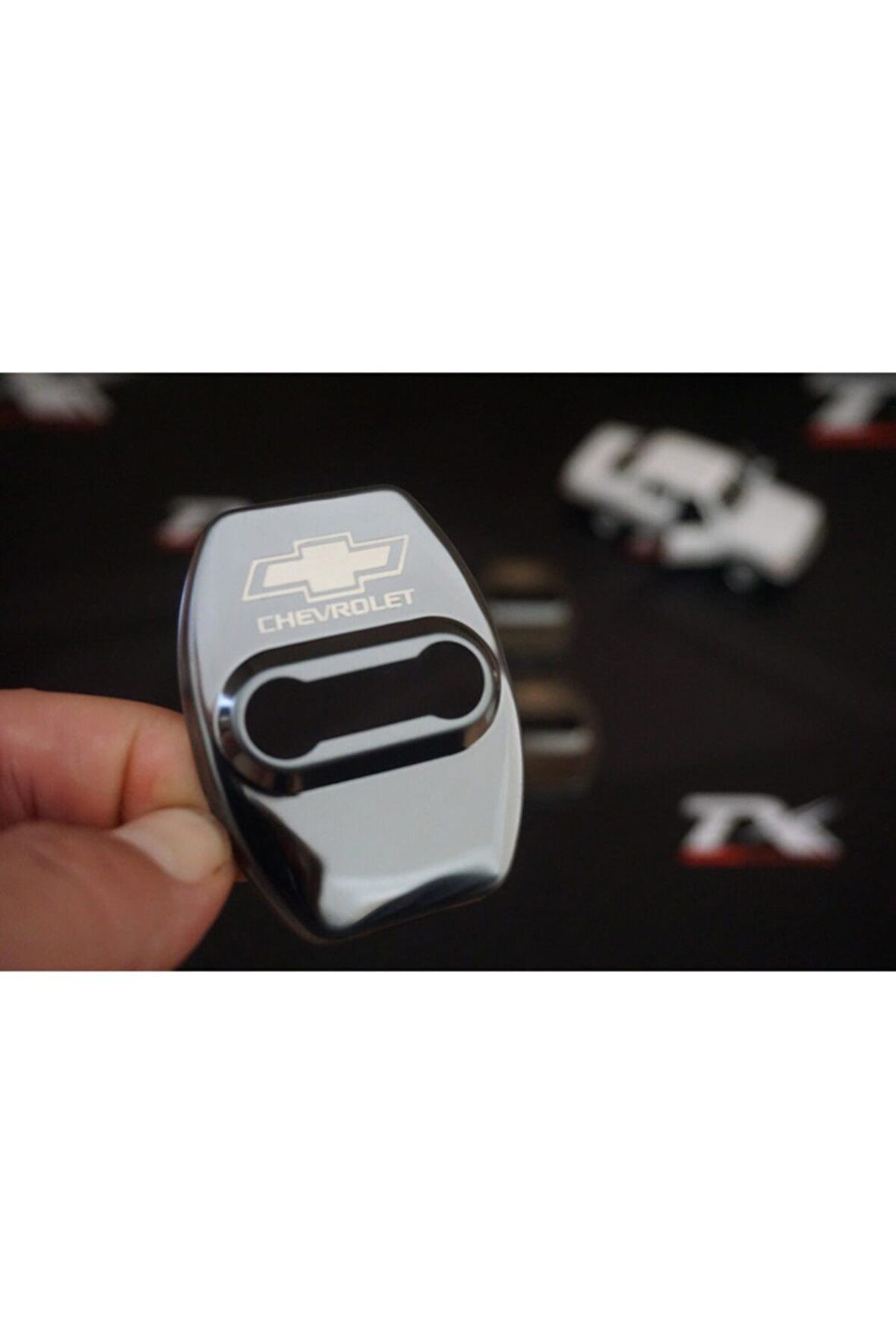 Krom Metal 3m Kapı Kilidi Logo 4 Lü Set