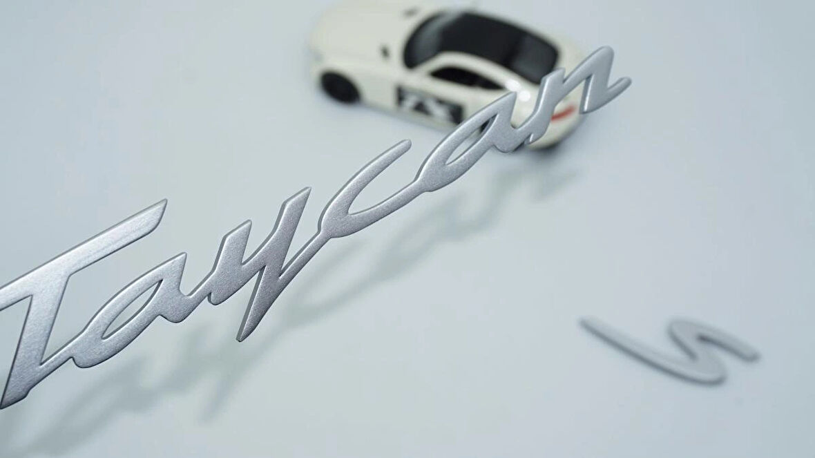 DK Tuning Porsche Taycan S Bagaj 3M 3D Gri ABS Yazı Logo Amblem