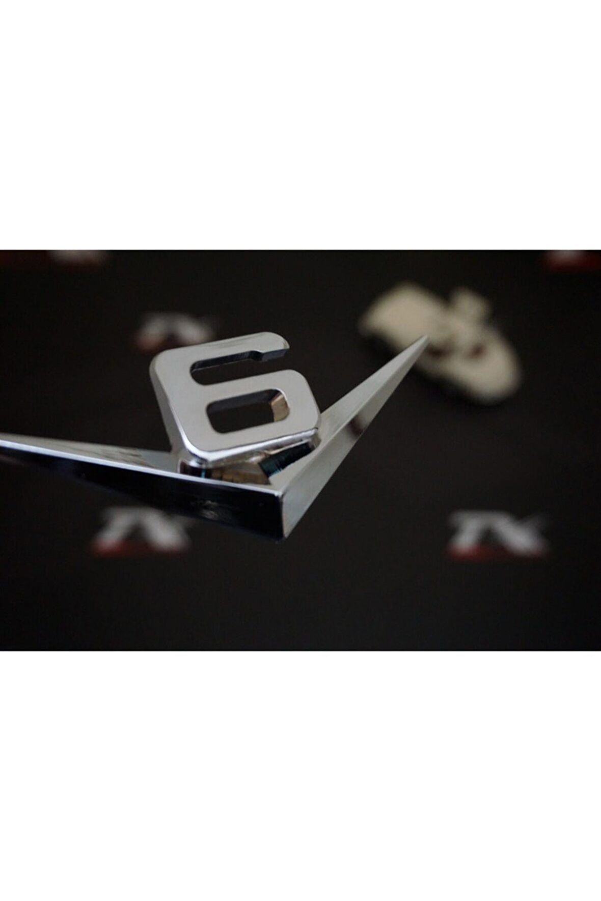 V6 3m 3d Çamurluk Yanı Krom Metal Yazı Logo Seti