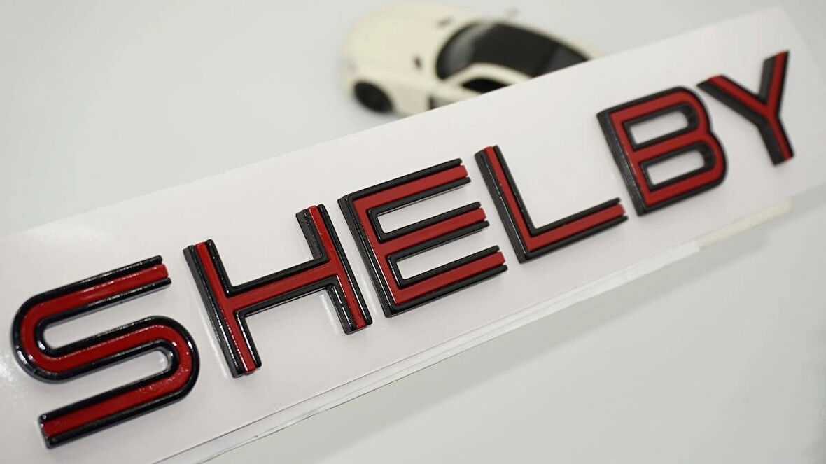 DK Tuning Mustang SHELBY GT350 GT500 Siyah Kırmızı Bagaj Yazı Logo Arma
