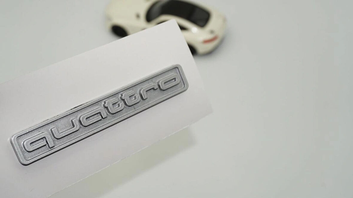 DK Tuning Quattro Gri ABS 3M 3D Bagaj Logo Amblem Audi İle Uyumlu
