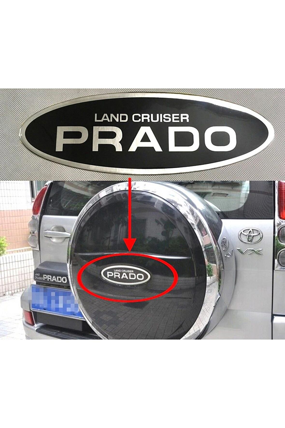Land Cruiser Prado Logo Damla Silikon Bagaj Logo Amblem Arma