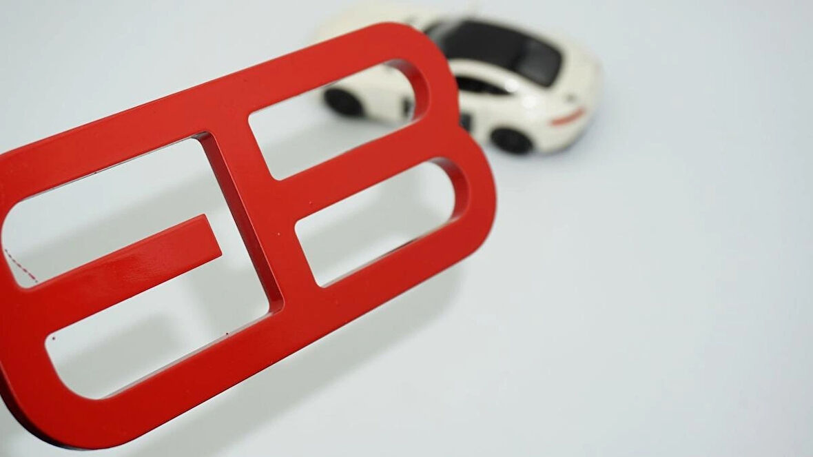 DK Tuning Mustang Ecoboost Billet EB Bagaj Amblemi Kırmızı Logo Arma Ford İle Uyumlu