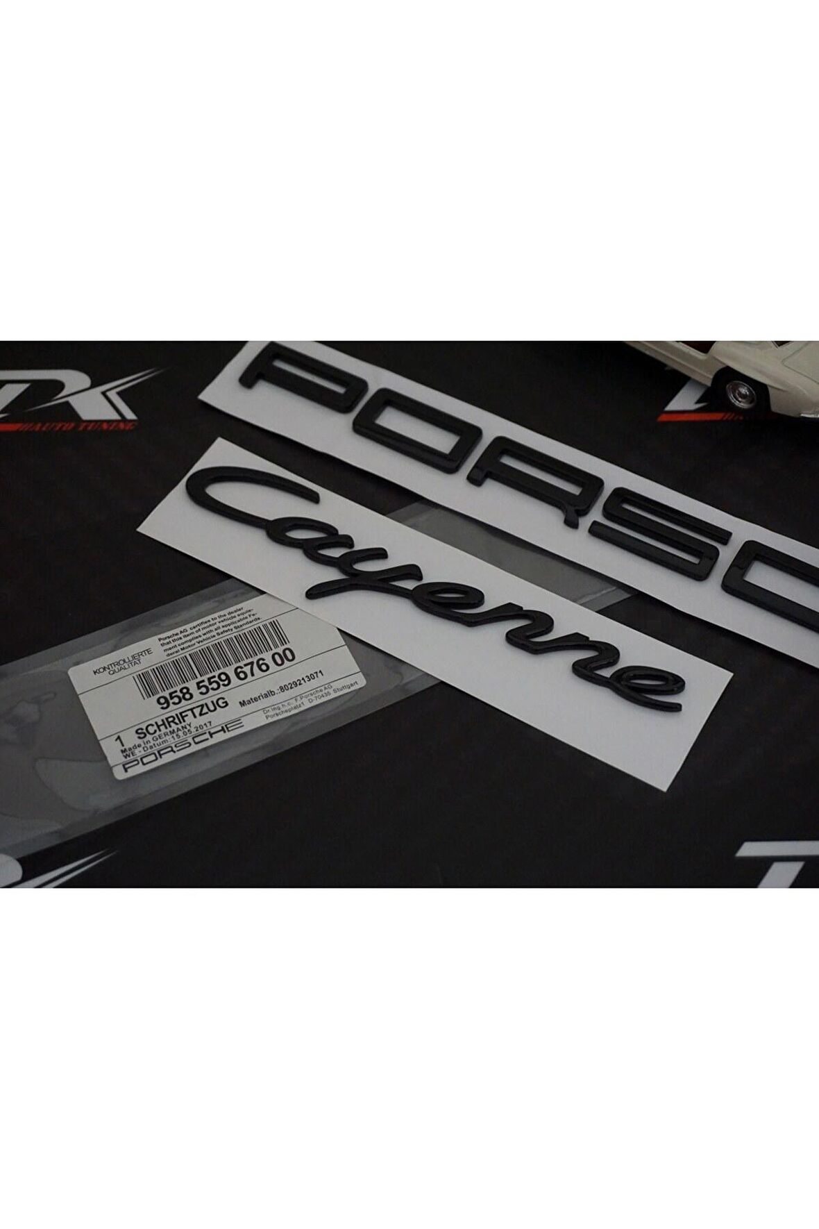 Porsche Cayenne Bagaj 3M 3D ABS Yazı Logo Siyah Amblem Seti