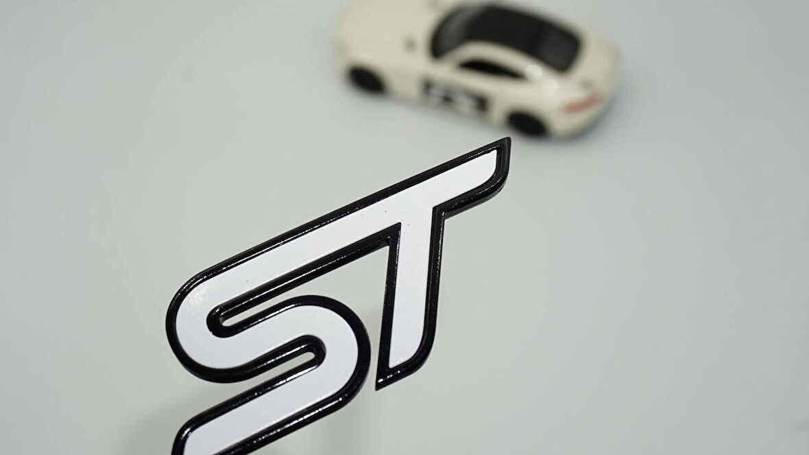 DK Tuning ST Logo Bagaj Siyah Beyaz ABS Logo Arma Ford İle Uyumlu