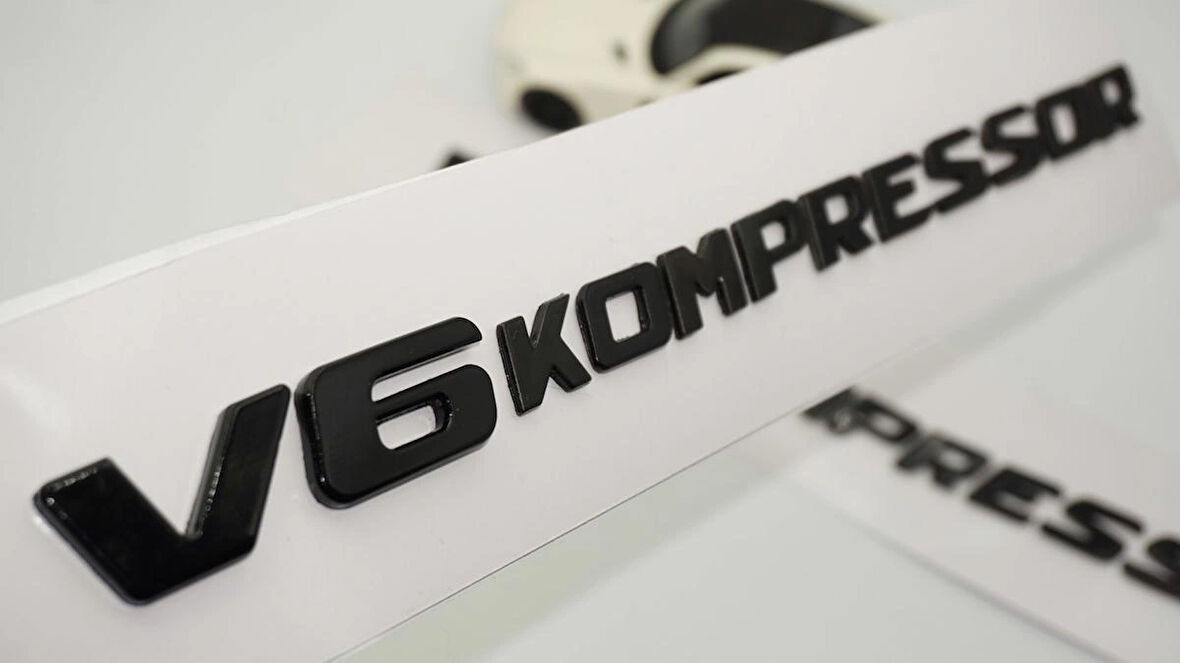 DK Tuning Benz V6 Kompressor Çamurluk Yanı Siyah Logo Amblem 2 Li Set