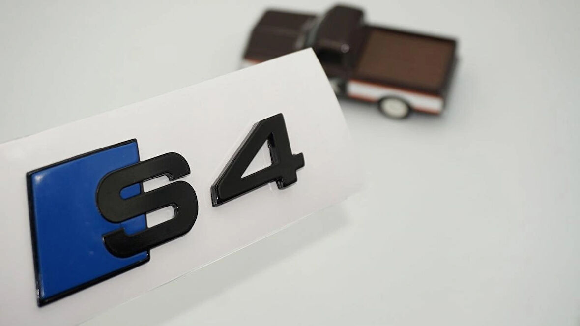 DK Tuning S4 Bagaj Siyah Mavi Yazı Logo Audi İle Uyumlu