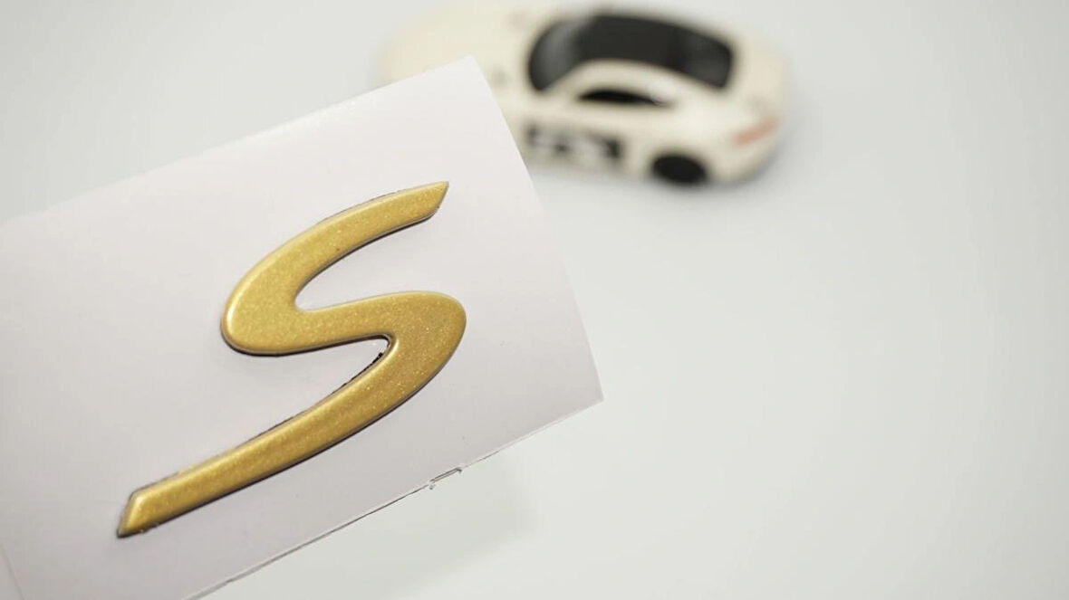 DK Tuning Porsche S Rakamı Bagaj Gold Yazı Logo Arma