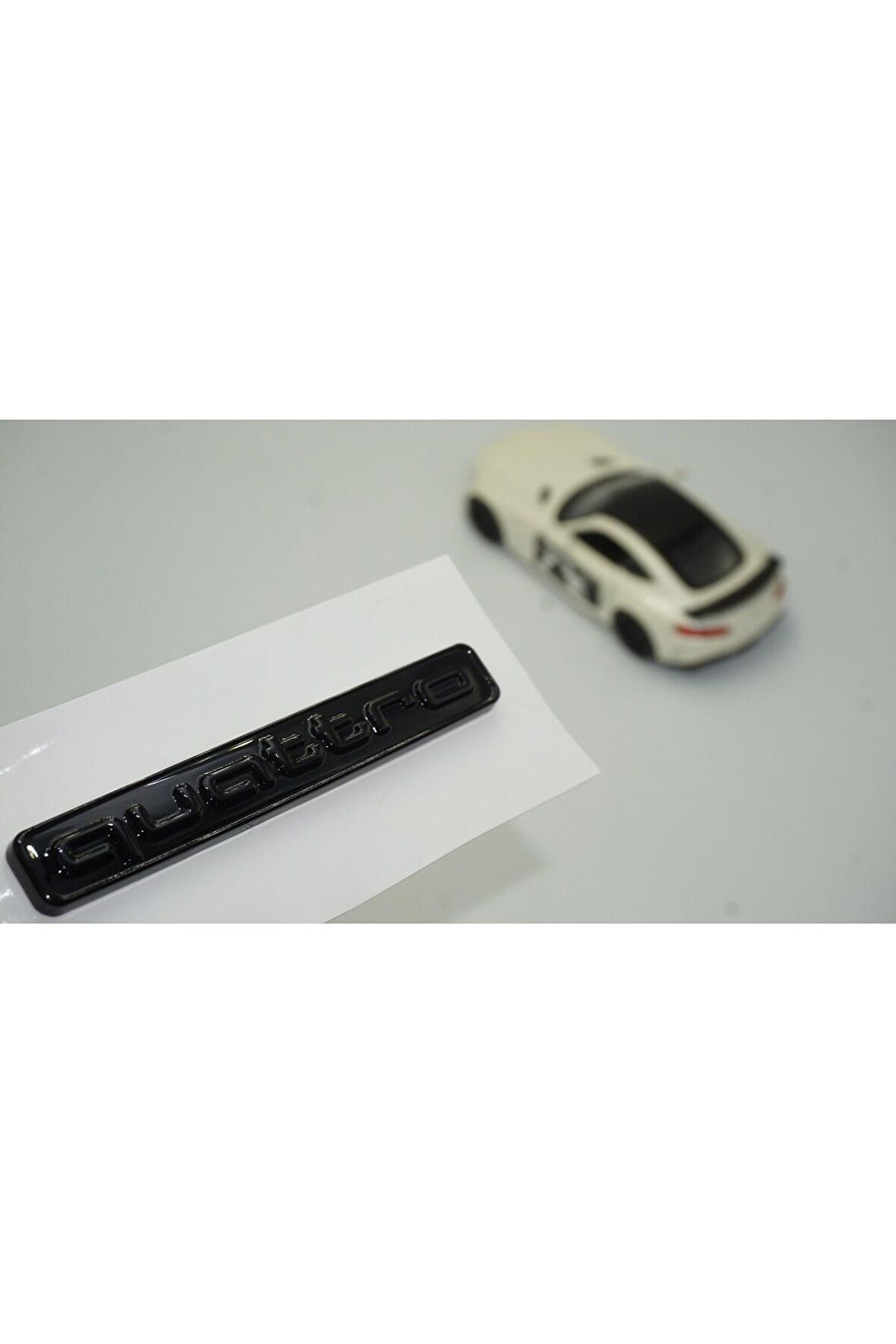 DK Audi Quattro Siyah Metal 3M 3D Bagaj Logo Amblem