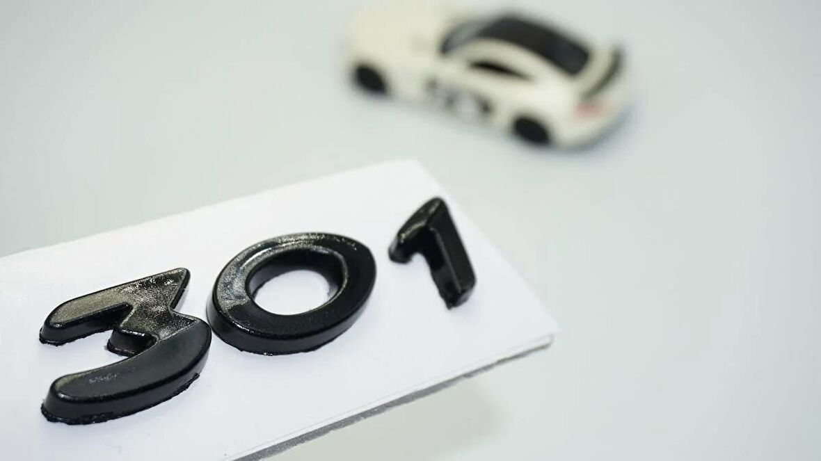 DK Tuning Peugeot 301 Bagaj 3M 3D Parlak Siyah ABS Logo Amblem