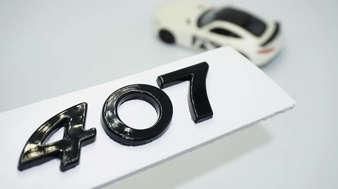 DK Tuning Peugeot 407 Bagaj 3M 3D Parlak Siyah ABS Logo Amblem