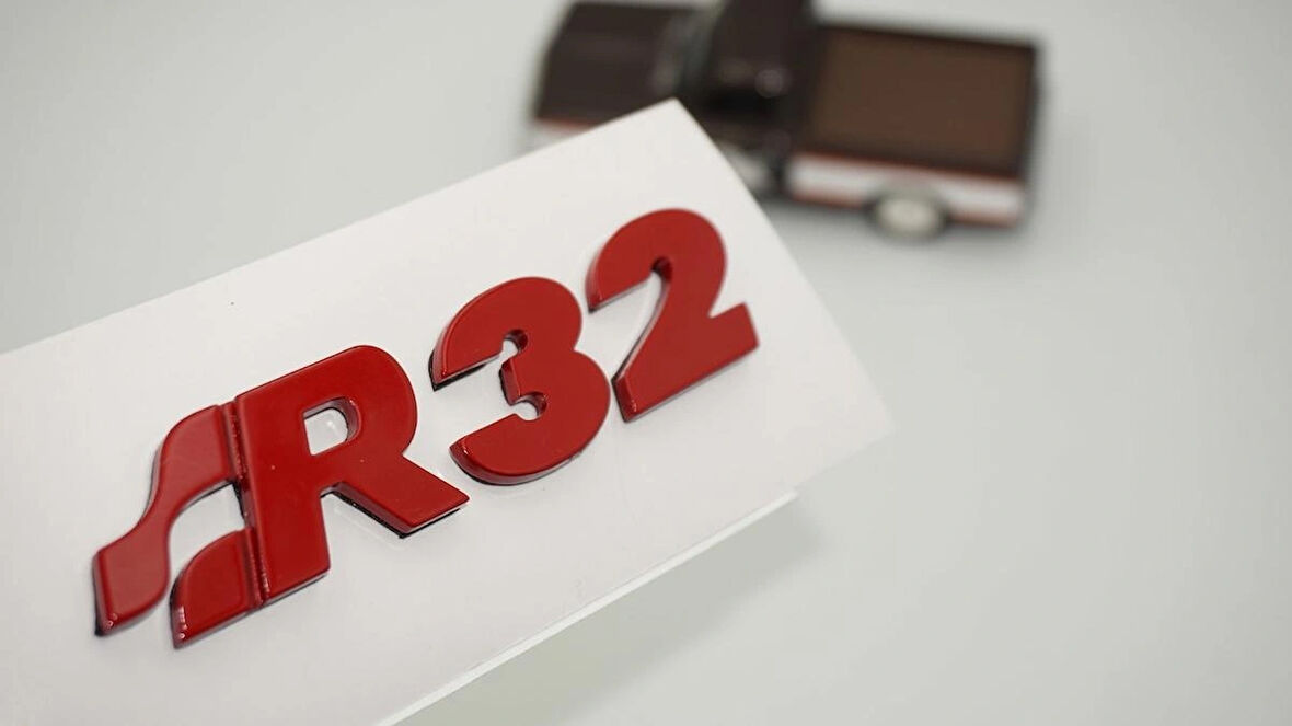 DK Tuning Volkswagen Golf Polo Kırmızı R32 MK4 MK5 Bagaj Yazı Arma