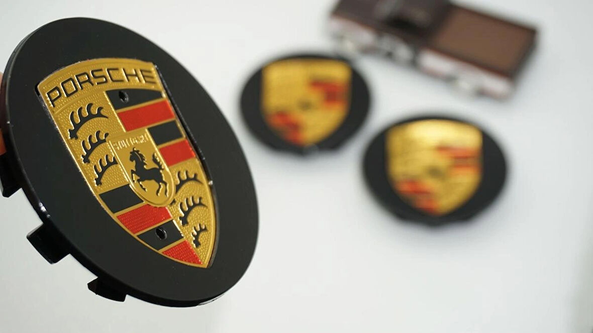 DK Tuning Porsche Siyah Jant Göbeği Kapak Seti 76mm