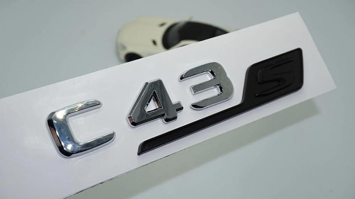 DK Tuning C43S Bagaj Siyah Krom ABS 3M 3D Yazı Logo Benz İle Uyumlu