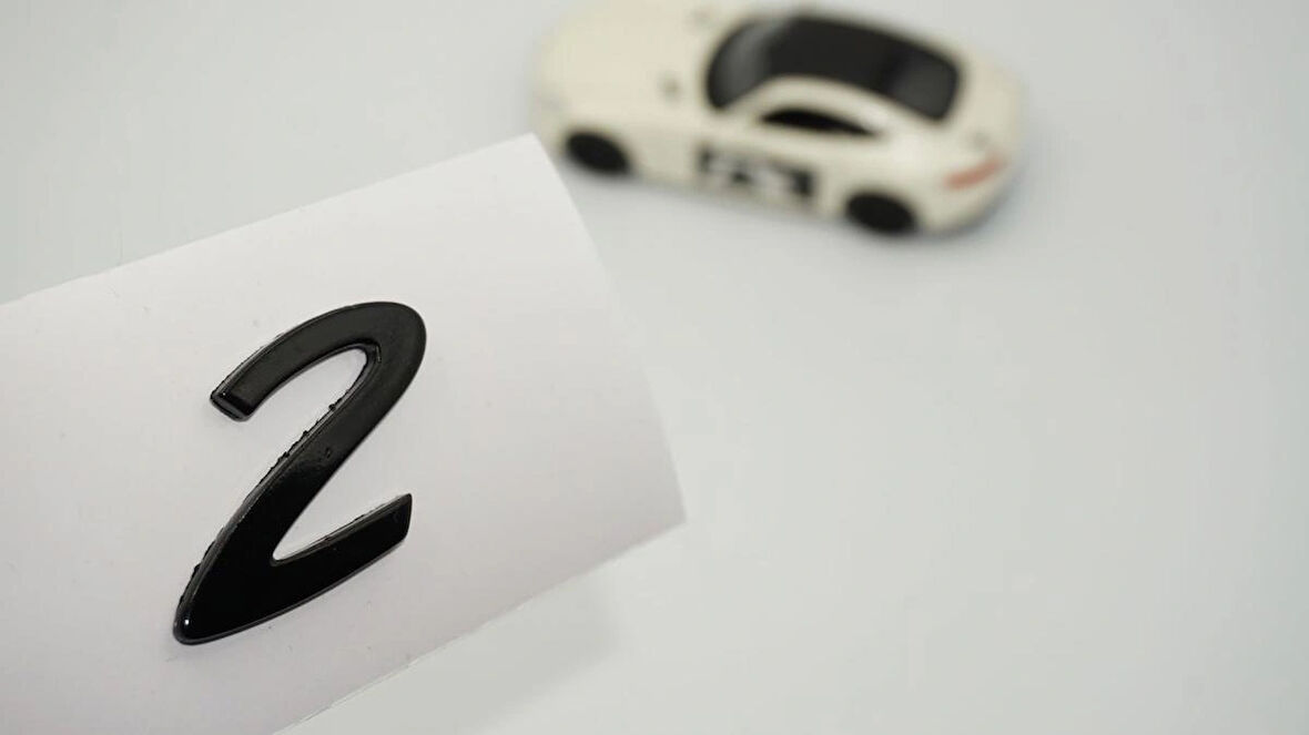 DK Tuning Porsche 2 Rakamı 911 GT2 RS Bagaj Siyah Yazı Logo Arma