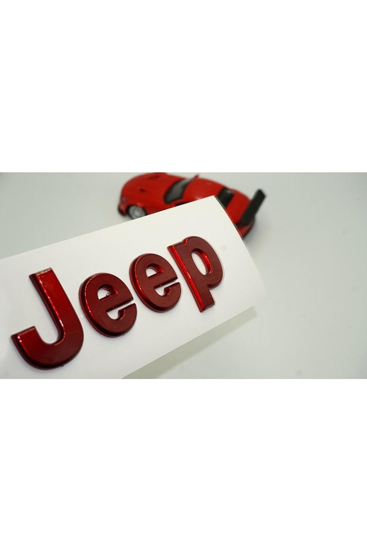 Jeep Kaput Bagaj 3m 3d Parlak Kırmızı Yazı Logo