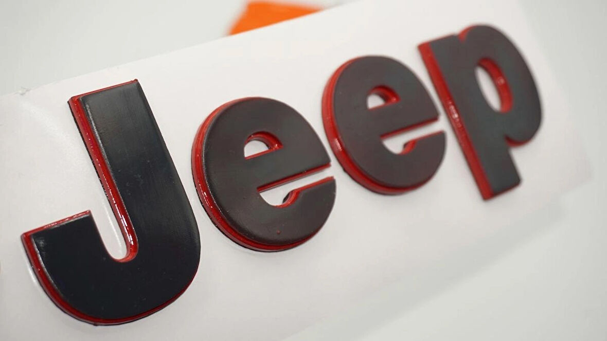 DK Tuning Jeep Wrengler Gladiator Antrasit Kırmızı Yazı Logo Amblem