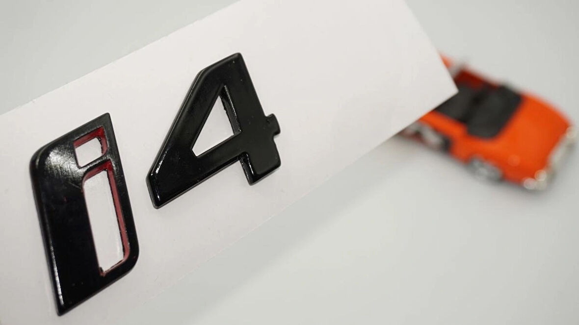 DK Tuning i4 Bagaj Siyah Kırmızı ABS 3M 3D Yazı Logo Bmw İle Uyumlu