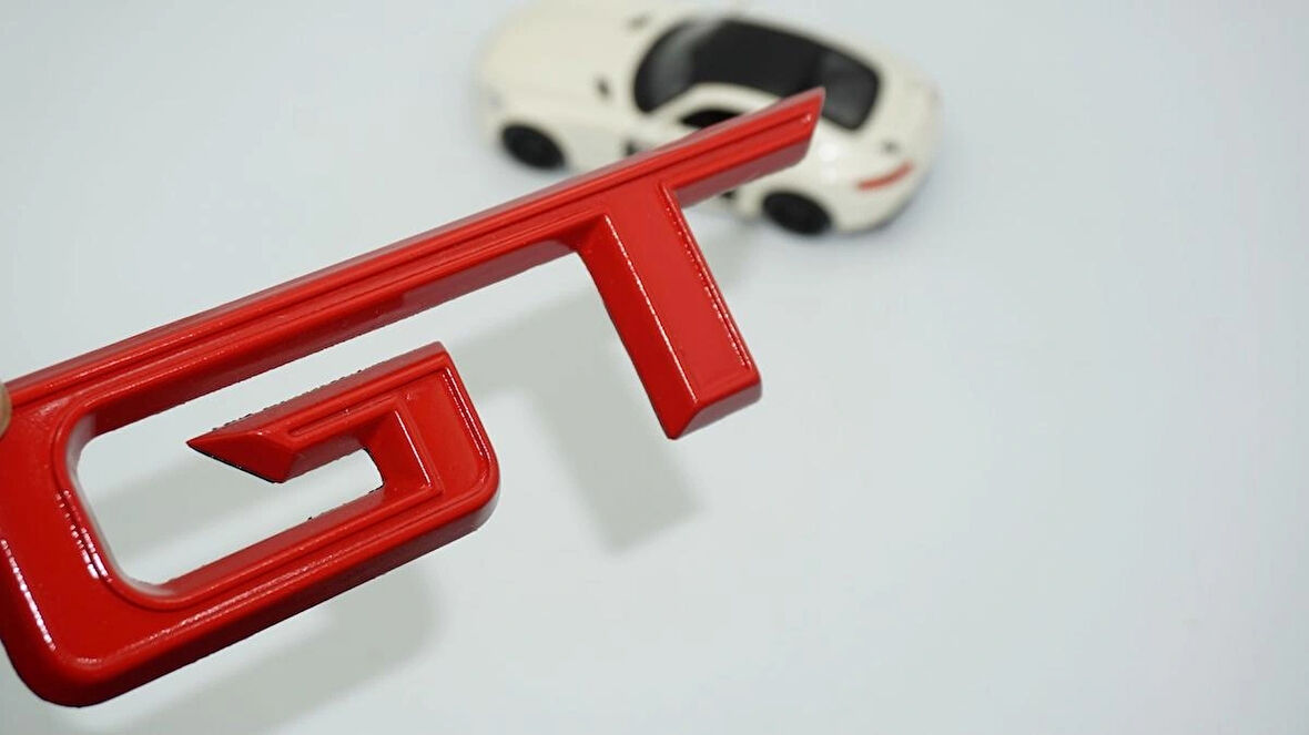DK Tuning Mustang GT Bagaj Kırmızı Logo Arma Ford İle Uyumlu