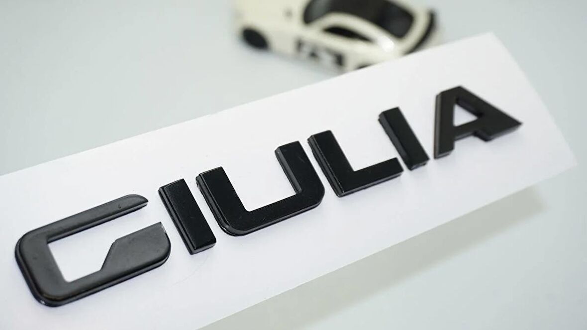 DK Tuning Alfa Romeo Giulia Siyah ABS 3M 3D Bagaj Yazı Logo Arma