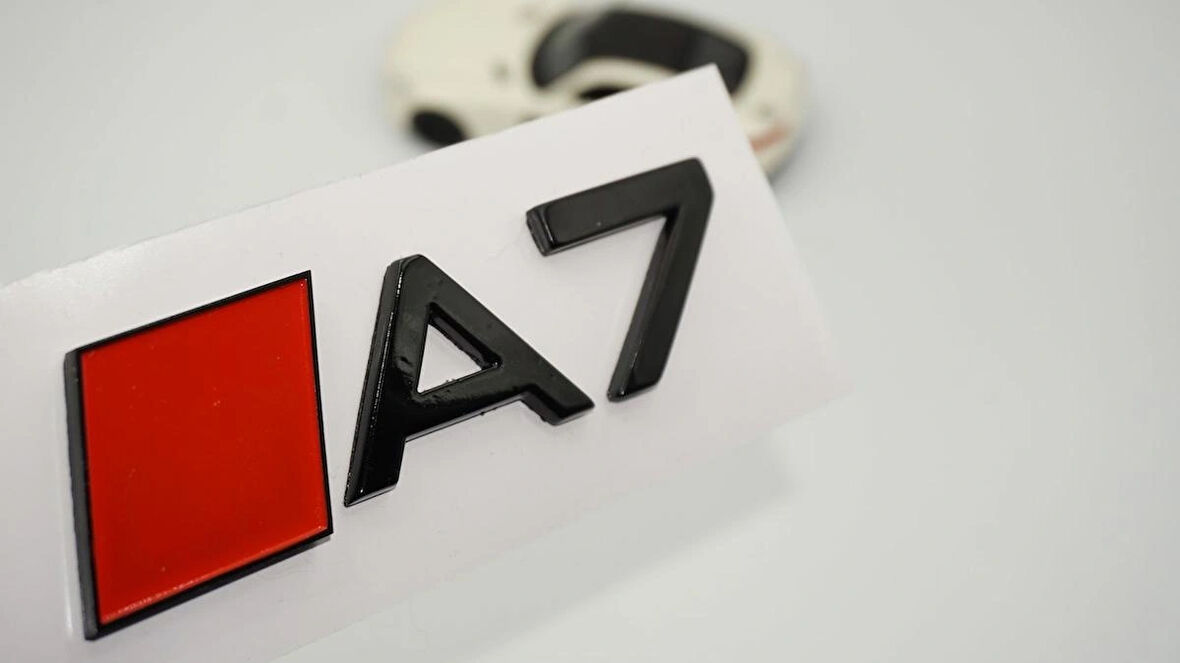 DK Tuning A7 2025+ Bagaj Kırmızı Siyah 3M Yazı Logo Audi İle Uyumlu