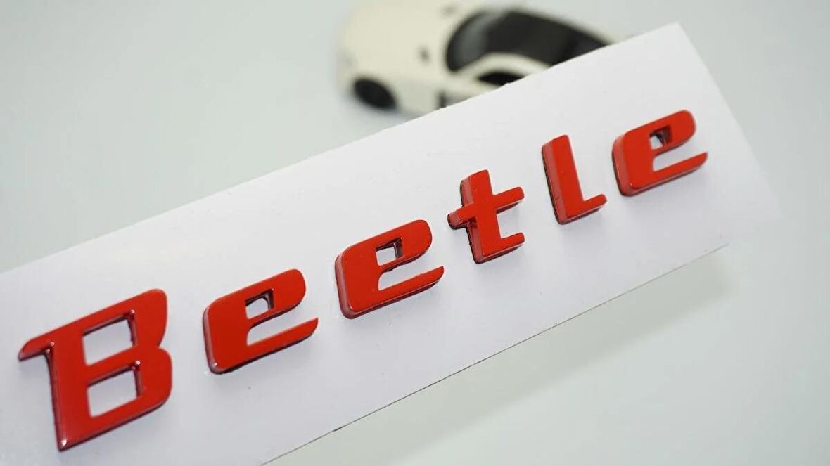 DK Tuning Volkswagen Beetle Bagaj Kırmızı ABS Yazı Logo Amblem