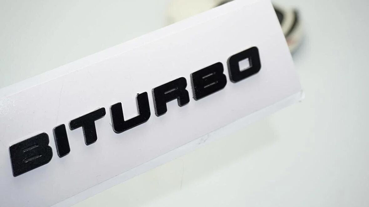 DK Tuning Biturbo Siyah ABS Bagaj Yazı Logo Mercedes İle Uyumlu