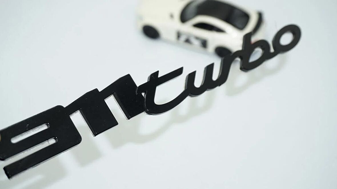 DK Tuning Porsche 911 Turbo Bagaj Siyah ABS Yazı Logo Amblem
