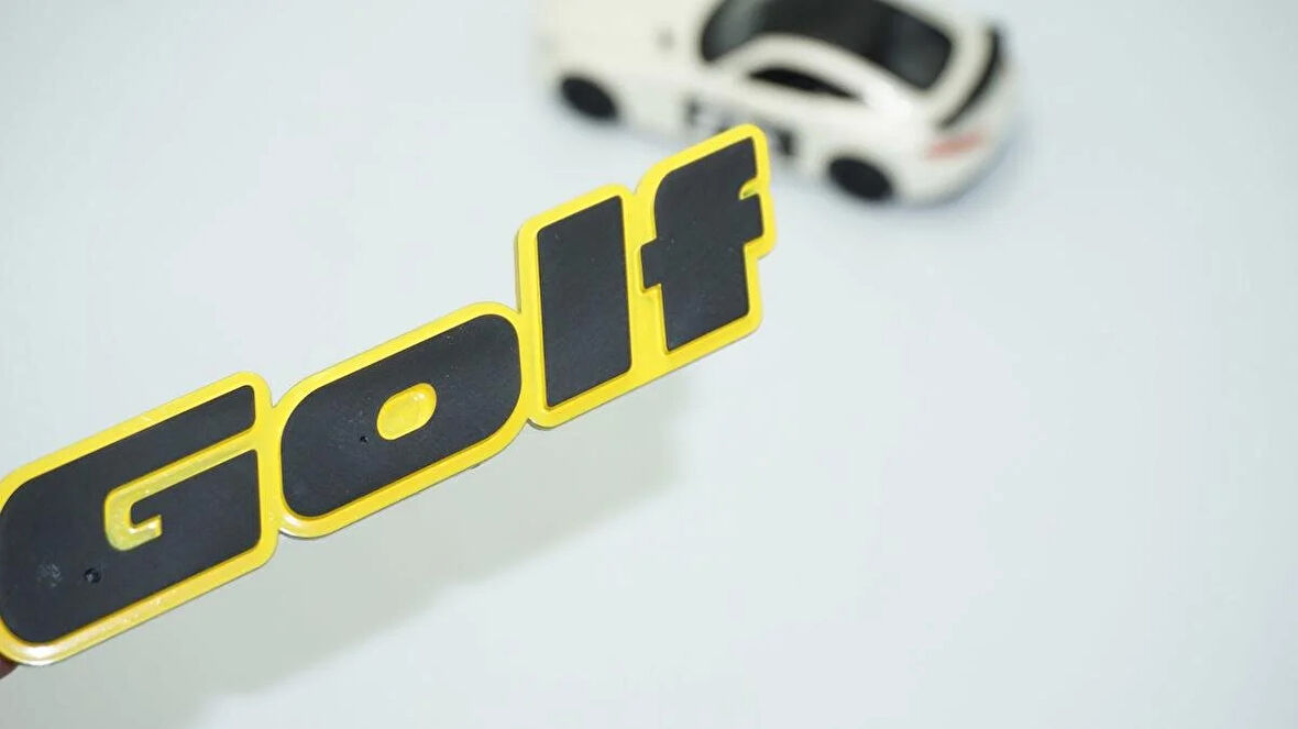 DK Tuning Golf MK2 MK3 Bagaj Sarı Siyah Yazı Logo Volkswagen İle Uyumlu