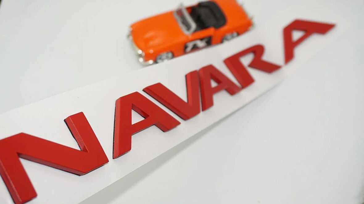 DK Tuning Navara Kırmızı Abs Ön Kaput Ve Bagaj Yazı Nissan İle Uyumlu